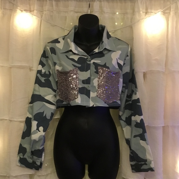 Camouflage crop jacket - Picture 1 of 2